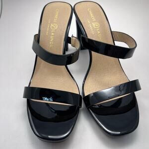 Women's Chinese Laundry Black Patent Strappy Heel, Size 8.5
